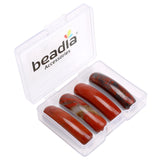 BEADIA Natural Curved Redstone Stone Beads 36x10mm 4pcs for DIY Bracelet Jewelry Making