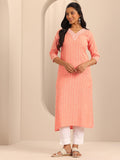 Libas Women'S Cotton Regular Kurta (29198_Peach Peach Xl
