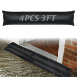 4pcs 3ft Sandless Flood Barriers for Home - Water Activated Barrier Sand Bags, Reusable Water Barriers Sandbags for Flooding Hom