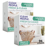 The Clean People Laundry Detergent Sheets - Laundry Soap - Ultra Concentrated, Recyclable Packaging, Stain Fighting - Fresh Scen
