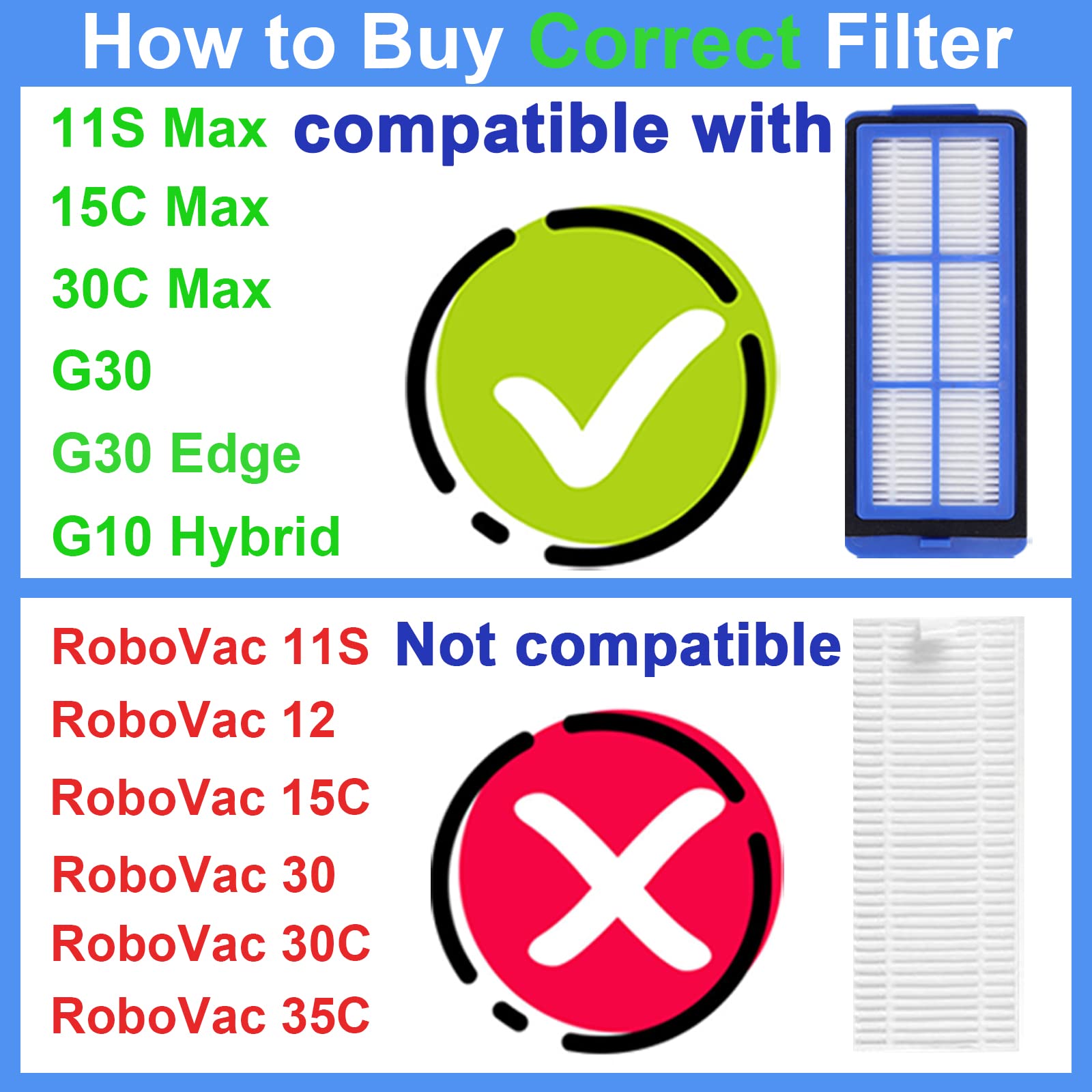Rongju Replacement Parts For Eufy 11S Max, Accessories Kit For 15C Max, 30C Max, G30, G30 Edge, G30 Hybrid Robotic Vacuum Cleane