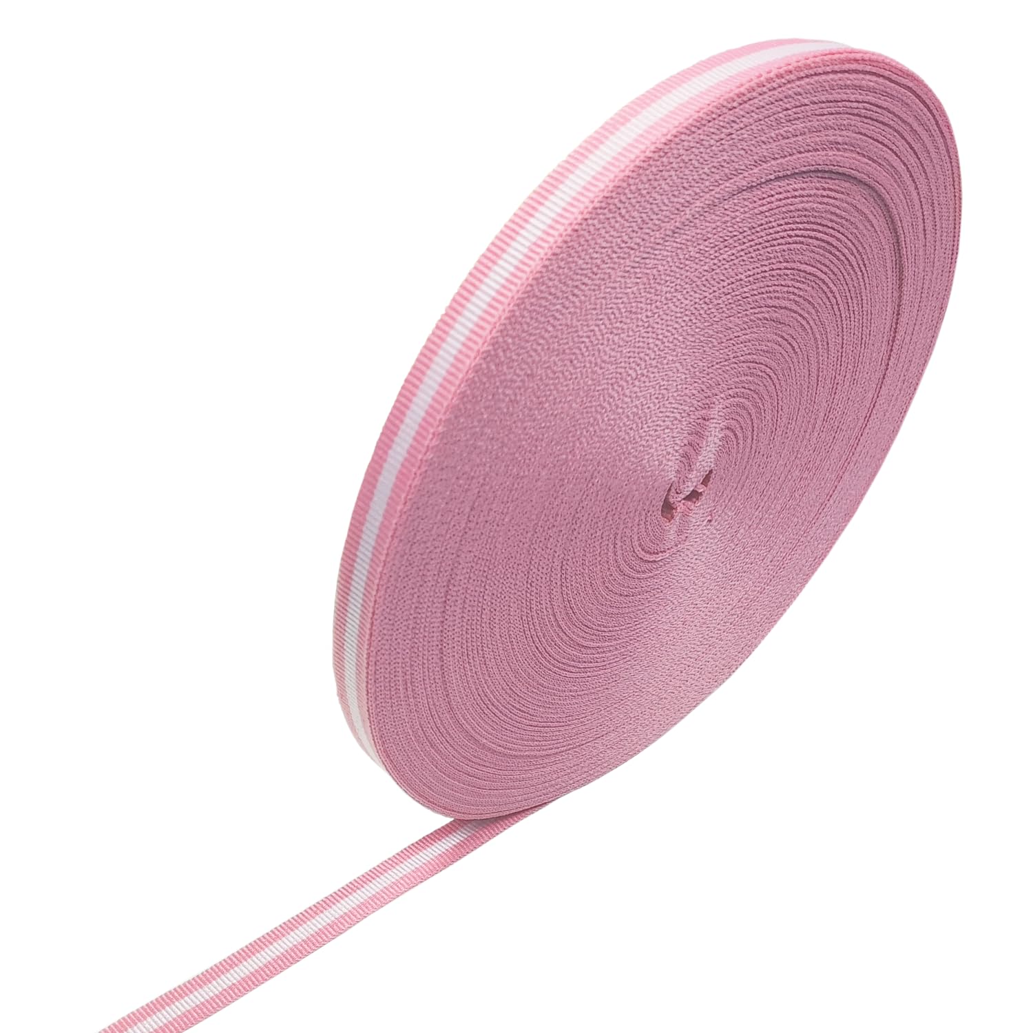 Pink and White Striped Grosgrain Ribbon 3/8 Inch x 55 Yards Double Faced Design Cute Pink Facric Ribbons for Gift Wrapping Valen