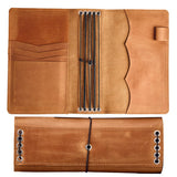 TORAKIP Leather Travel Notebook Cover A5 Refillable Journal Organizer with 5 Elastic Bands, Pen Holder & Interior Pockets, Gen