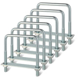 ZORUNNA Square U Bolts 4 inch Wide, 3/8 D x 4 W x 5 L Galvanized U-Bolts for Boat Trailer Tube, Rectangular Wood and Metal Objec