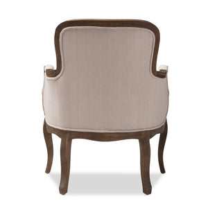 Baxton Studio Napoleon Traditional French Accent Chair, Ash