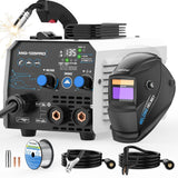 AZZUNO 135A 3-in-1 MIG Welder Machine 110V, Flux Core Gasless Welder/Lift TIG/Stick Welding Machine with Auto Darkening Welding 