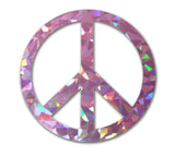 Elektroplate Pink Peace Sign Metallic Reflective Decal (3.25) | Premium Glossy All Weather Sticker for Car, Water Bottle, Laptop