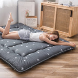 Grey Triangle Japanese Floor Futon Mattress, Tatami Floor Mat Portable Camping Mattress Kids Sleeping Pad Foldable Roll Up Floor