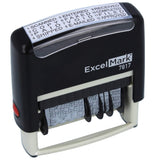 ExcelMark 12 Phrase SelfInking Date Stamp 2 x 1/4 Impression Black Ink (7817)