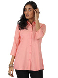 Libas Women'S Solid Straight Tunic Shirt (58207_Peach