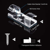 50 Pcs Heavy Duty Cable Clips Transparent with 100 Screws, Attom Tech Clear Self-Adhesive Cable Organizer Cord Management System