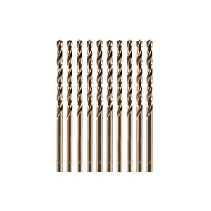 amoolo 1/8 inch Cobalt Drill Bits(10Pcs), M35 HSS Metal Jobber Length Twist Drill Bit Set for Hard Metal, Stainless Steel