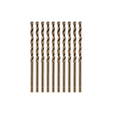 amoolo 1/8 inch Cobalt Drill Bits(10Pcs), M35 HSS Metal Jobber Length Twist Drill Bit Set for Hard Metal, Stainless Steel