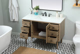Elegant Decor Indoor Modern Under Sink Bathroom Fixtures Storage Organizer Cabinet 48 Inch Single Bathroom Vanity - Natural Oak