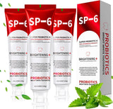 SP-6 Probiotic Whitening Toothpaste for Teeth Whitening and Gum Health,Fresh Mint Flavor,Daily Use for Oral Care (3packs, Fresh 