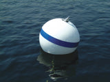 TAYLOR MADE PRODUCTS Sur-Moor Mooring Buoy, White with Reflective Blue Stripe (18, 100 lbs.) - Galvanized Steel Hardware Include