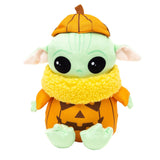 Star Wars Squeaky Plush Dog Toy for Large, Medium & Small Dogs, Halloween Grogu Pumpkin Sitting Pose, 8.5 x 7.0