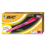 BIC BL11PK Brite Liner Highlighter, Chisel Tip, Fluorescent Pink, Dozen