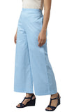 Aurelia Printed Pure Cotton Strechable Palazzo Pants For Women | Ankle Length Palazzo Pants For Women | Pure Cotton Palazzo Pants For Women Ice Blue Xl