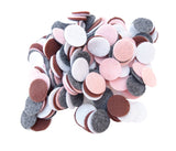 Playfully Ever After Charcoal Gray, Cocoa Brown, Light Pink & White Craft Felt Circles (1 Inch 200pc)