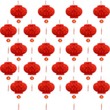 20 Pieces Red Paper Lanterns Chinese Festival Lanterns Spring Festival Hanging Decorations for Home Chinese New Year, Wedding De