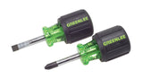 Greenlee 015304C Stubby Screwdriver Set, 2 Piece
