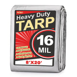 Keten Tarps Heavy Duty Waterproof 8X20 Feet, Extra Thick 16 Mil, Tear & Fade Resistant, UV Blocking, Outdoor Tarp with Reinforce