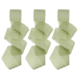 PATIKIL 1-1/2 Inch x 15 Yard Handmade Fringe Cotton Ribbon, 3 Roll Cotton Frayed Fringe Fabric Ribbons for Flower Bouquet Gift W