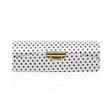 Motique Accessories Small Polka Dot Ladies Lipstick Case With Mirror Purse Holder White