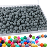 Sunrony 170Pcs 15mm Silicone Beads for Keychain Making, Round Silicone Beads for Pens and Necklace Bracelet Crafts Making(Dim Gr