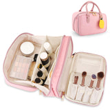 Travel Makeup Bag for Women Fashion Large Capacity Pouch Open Flat Cosmetic Portable Organizer Waterproof Large Opening Storage 