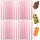 Abeillo Pink Acrylic Popsicle Sticks, 30 Pieces, 4.5 Inch, Reusable