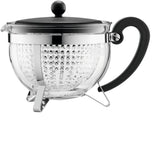 Bodum Large Darjeeling Tea Pot, Black Plastic Lid and Stainless Steel Frame, 1.5-Litre, 51-Ounce