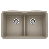 Blanco Diamond Equal Double Low Divide Undermount - Truffle