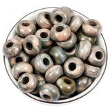 Nupuyai Pack of 30 Large Hole Stone Loose Beads for Jewelry Making, Polished Rondelle European Beads fit Charms Bracelet, Zebra 