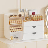 KQJS Makeup Organizer with Drawers,Large Capacity Countertop Organizer for Vanity,Bathroom and Bedroom Desk Cosmetics Organizer,