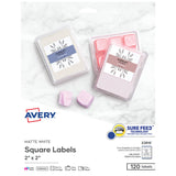 Avery Printable Blank Square Labels, 2 x 2, Matte White, 120 Customizable Labels (22816)