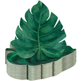 Zonon 100 Pcs Hawaiian Turtle Leaf Paper Plates Tropical Green Leaf Disposable Plates Luau Safari Jungle Summer Party Supplies D