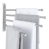 KES Bathroom Swivel Towel Rack 13.8 Inch Swing Arm Wall Mount Swing Out 4-Arm Towel Holder, SUS304 Stainless Steel Brushed Finis