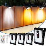 SUNOHE Clip on Solar Motion Sensor Lights Outdoor Waterproof with 70 LEDs, 3 Color Temperature, USB & Remote Control, 4 Pack Sol