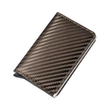 Merishopp Men Card Holder Decor Pu Leather Thin Wallet For Fathers Day Birthday Travel Brown With Pattern