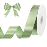 woric Sage Green Satin Ribbon 1 Inch 50 Yards Solid Fabric Light Green Ribbon for Baskets Wedding Gift Wrapping Home Hair Bows P