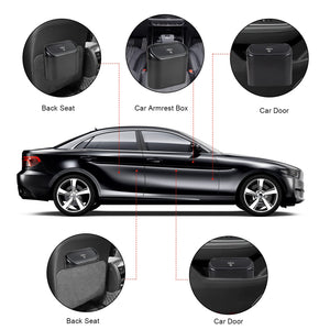 EnthuLove 2 Packs Mini Car Trash Can Bin with Lid and 150pcs Trash Bags,Car Trash Can Bin,Car Garbage Trash Can Storage for Fron