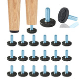 WAFJAMF 20 PCS M6 Thread Adjustable Furniture Levelers Screw in Threaded, Adjustable Levelers Feet Screw On Furniture Glide Leve