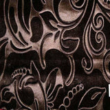 Brocade Scroll Velvet Fabric, 58 Inch in Width, Ideal Embossed Material for Home D cor Chocolate Sample 3x3 Inch