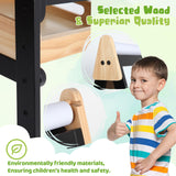 3 in 1 Easel for Kids with Wood Tray Double Sided Kids Easel with Paper Roll,Magnetic Chalkboard & White Board Height Adjustable