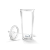Mr. Coffee Iced Coffee Tumbler 22 Oz. With Lid And Straw Clear -Like New