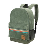 Ocean Pacific OG Corduroy Backpack for Travel, Sports, Beach, Work, Casual Daypack for Men Women Fits 15.6 Inch Laptop (Olive)
