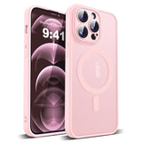 YEMORAN Compatible with iPhone 12 Pro Case with Built-in Camera Lens Protectors Translucent Magnetic 12 Pro Phone Case 6.1 [Comp