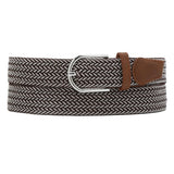 Mutaqinoti MenS Brown And White Stretchable Braided Belts For Men And Women Woven Belt With Leather Ends (2630 Inch Waist) (Be